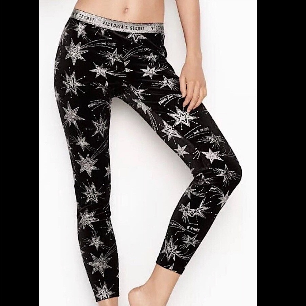 Victoria secret velvet glitter leggings.